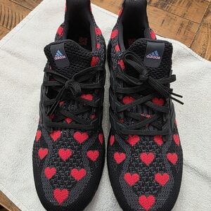 Adidas Ultra Boost 5.0 Valentines Day Black and Red Heart Sneakers